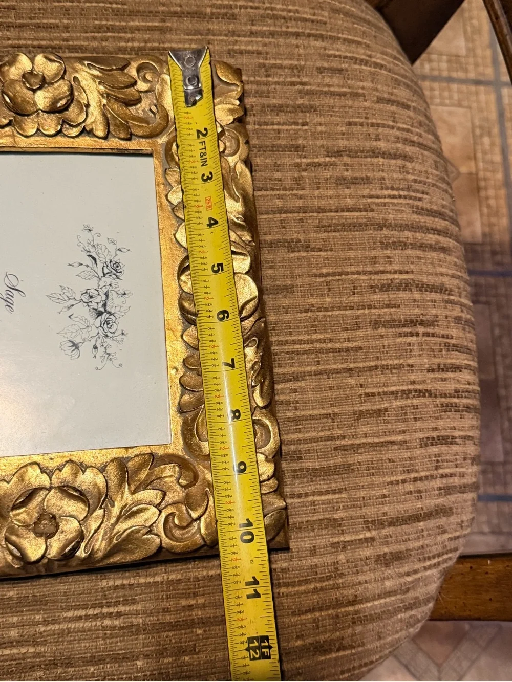 Gold Floral Picture Frame 5x7 Ornate Baroque Style Cottage Chic Decor